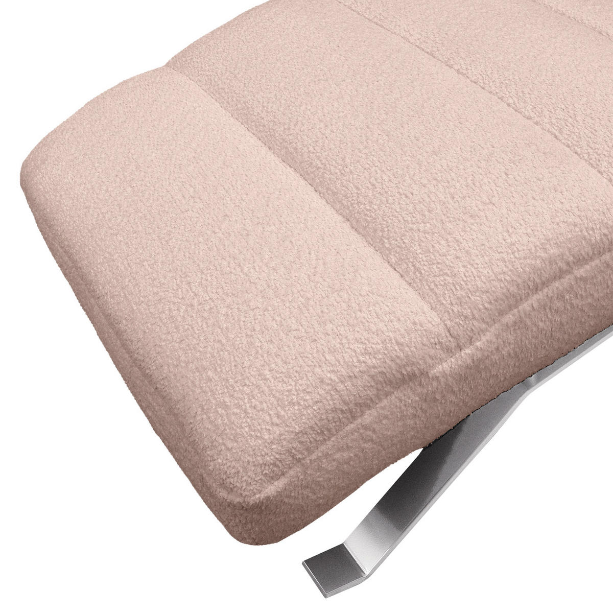 RELAXLIEGE SWING Bouclé Rosa  - Silberfarben/Rosa, Design, Textil/Metall (65/65-95/171cm) - Livetastic