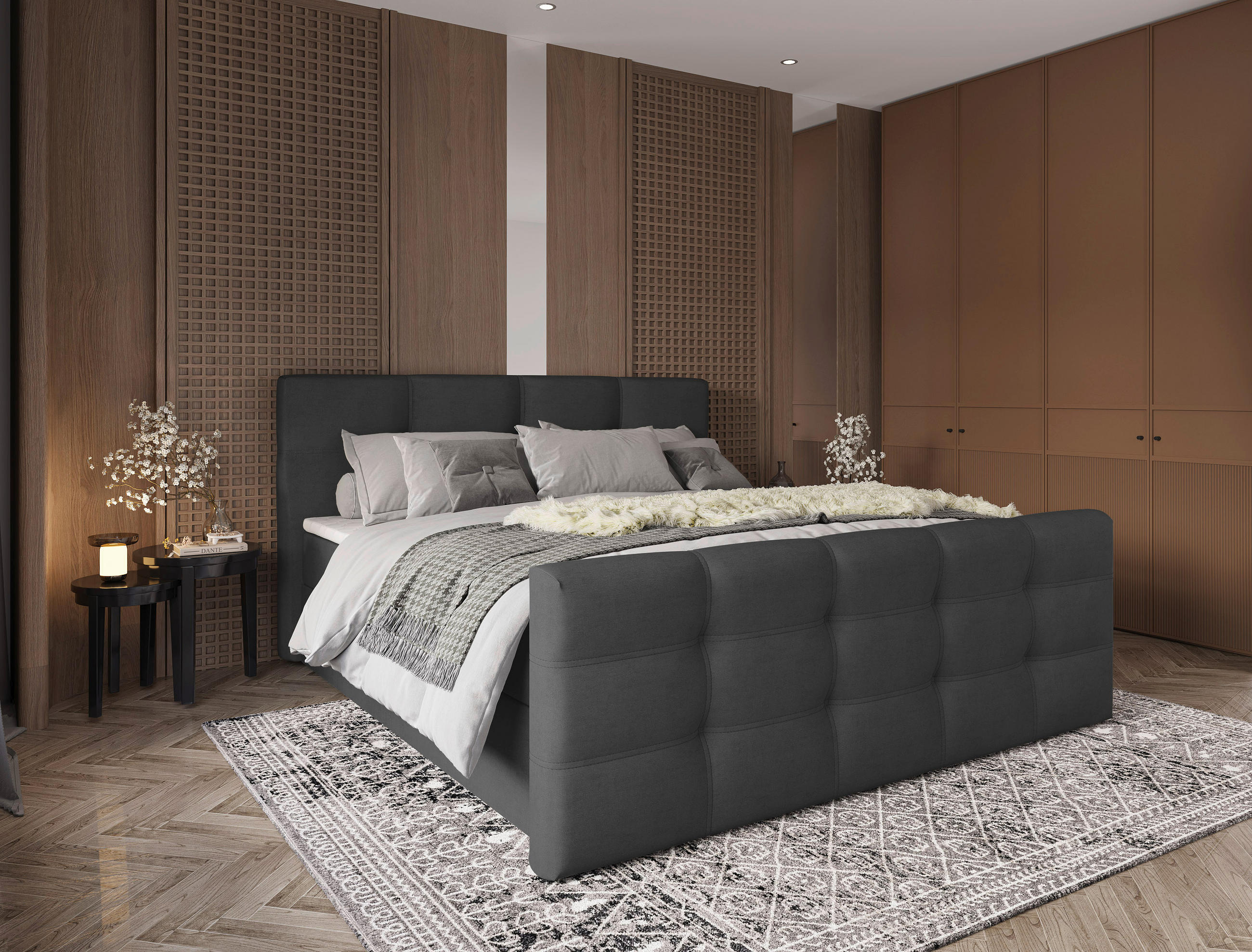 Chameo Boxbett Anthrazit 160x200 cm