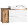 WASCHTISCHKOMBI 105 cm  - Weiss/Eiche Wotan, Modern, Keramik/Holzwerkstoff (105cm) - Held