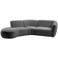 ECKSOFA Anthrazit Mikrofaser  - Anthrazit/Schwarz, MODERN, Kunststoff/Textil (182/276cm) - Livetastic