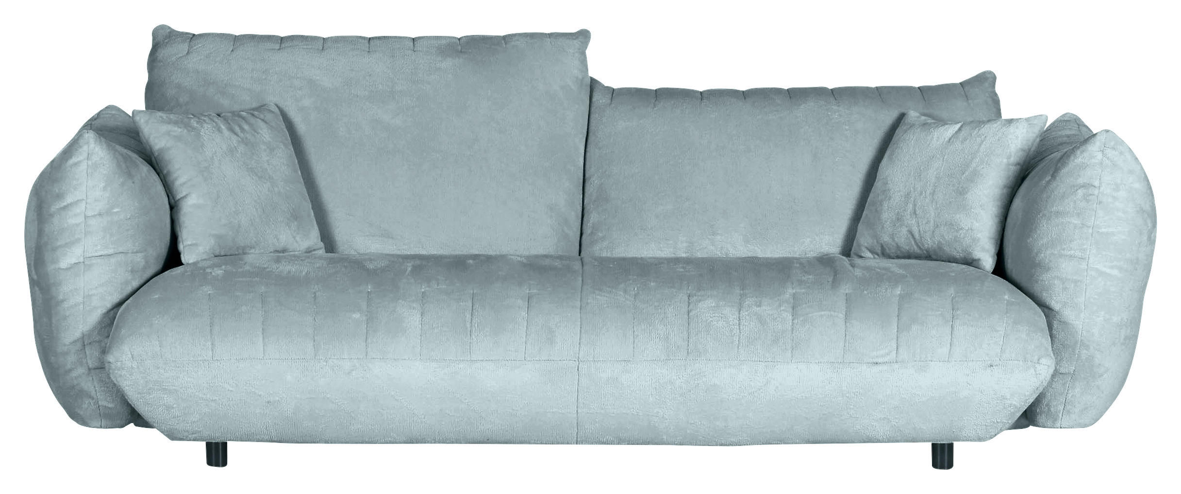 BIG SOFFA i plysch mintgrön  - mintgrön/svart, Klassisk, textil/plast (240/78/107cm) - MID.YOU