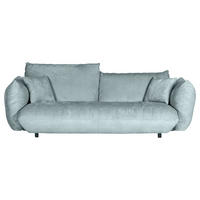 BIG SOFFA i plysch mintgrön  - mintgrön/svart, Klassisk, textil/plast (240/78/107cm) - MID.YOU