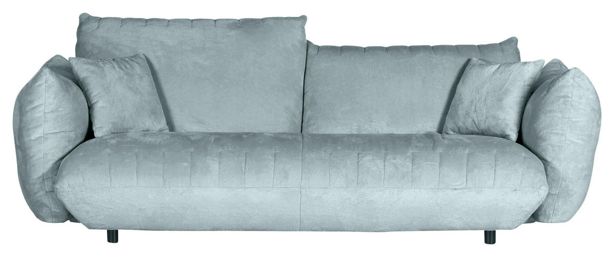 BIG SOFFA i plysch mintgrön  - mintgrön/svart, Klassisk, textil/plast (240/78/107cm) - MID.YOU