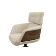 ARMLEHNSTUHL , Wippfunktion, Sitzfläche 360° drehbar, automatische Rückholfunktion , Webstoff  - Beige/Walnussfarben, Design, Holz/Textil (62/92/66cm) - Dieter Knoll