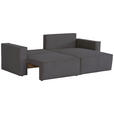 ECKSOFA  in Feincord Dunkelgrau  - Dunkelgrau/Schwarz, KONVENTIONELL, Kunststoff/Textil (242/151cm) - Carryhome
