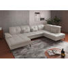 WOHNLANDSCHAFT in Echtleder Weiss  - Weiss/Schwarz, Konventionell, Leder/Metall (185/357/231cm) - Sit & More