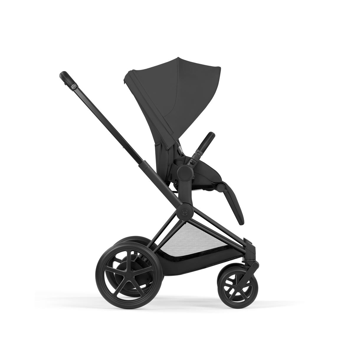 KOMBIKINDERWAGEN  ePRIAM Comfort Matt Black  Sepia Black  - Schwarz, Basics, Kunststoff/Textil (84-93,5/60/100-109cm) - cybex PLATINUM