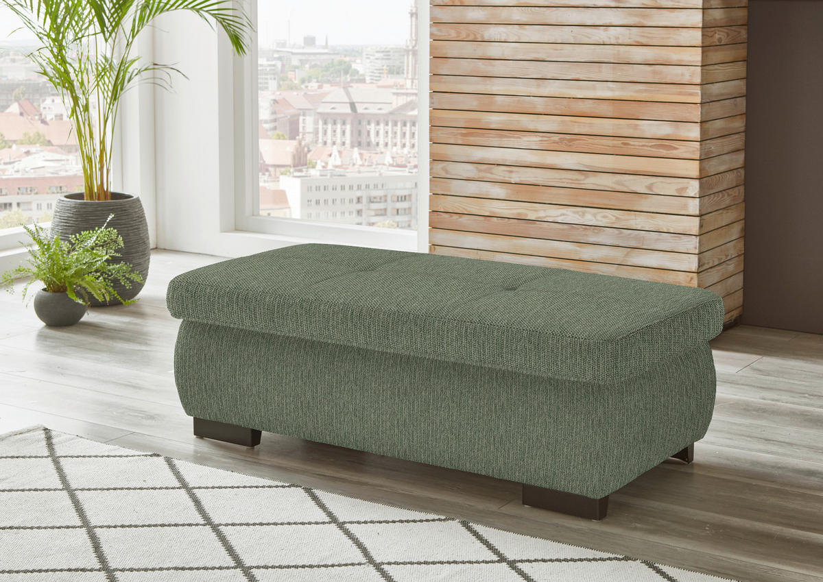 ECKSOFA in Flachgewebe Grün  - Schwarz/Grün, Design, Textil/Metall (297/174cm) - Beldomo Style