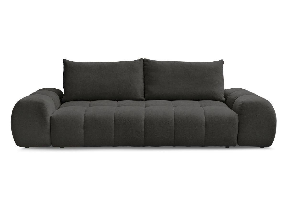 SCHLAFSOFA EVEREST  mit Rücken echt, Armteil links, Armteil rechts Struktur Schwarz  - Schwarz, MODERN, Kunststoff/Textil (278/90/115cm)