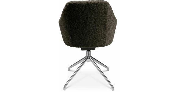 ARMLEHNSTUHL in Aluminium Bouclé - Dunkelgrün/Alufarben, Design, Textil/Metall (58/81,5-84,5/60cm) - Johann Jakob
