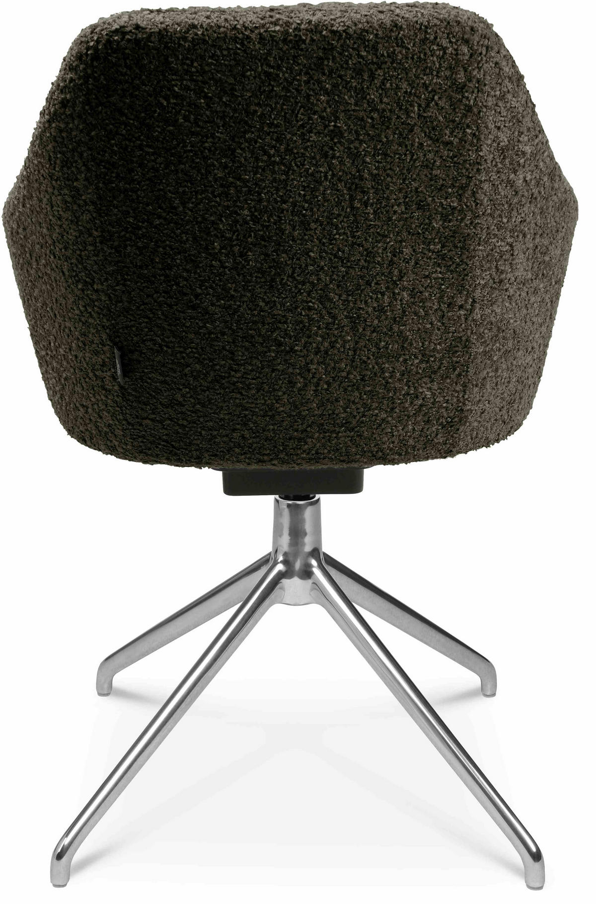 ARMLEHNSTUHL  in Aluminium Bouclé  - Dunkelgrün/Alufarben, Design, Textil/Metall (58/81,5-84,5/60cm) - Johann Jakob