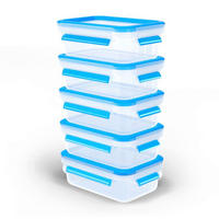 FRISCHHALTEDOSENSET Clip & Close 5-teilig  - Transparent, Basics, Kunststoff (16,7/11,7/27,1cm) - Emsa