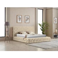 POLSTERBETT 180/200 cm, inkl. Lattenrost, gepolstertes Kopfteil, Bettkasten,  in Naturfarben  - Blau/Schwarz, MODERN, Kunststoff/Textil (180/200cm) - Livetastic