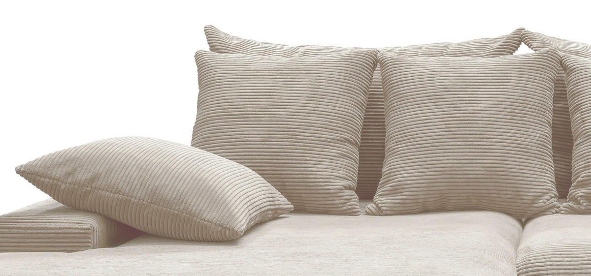 ECKSOFA Beige Cord  - Beige/Schwarz, MODERN, Kunststoff/Textil (200/278cm) - Livetastic