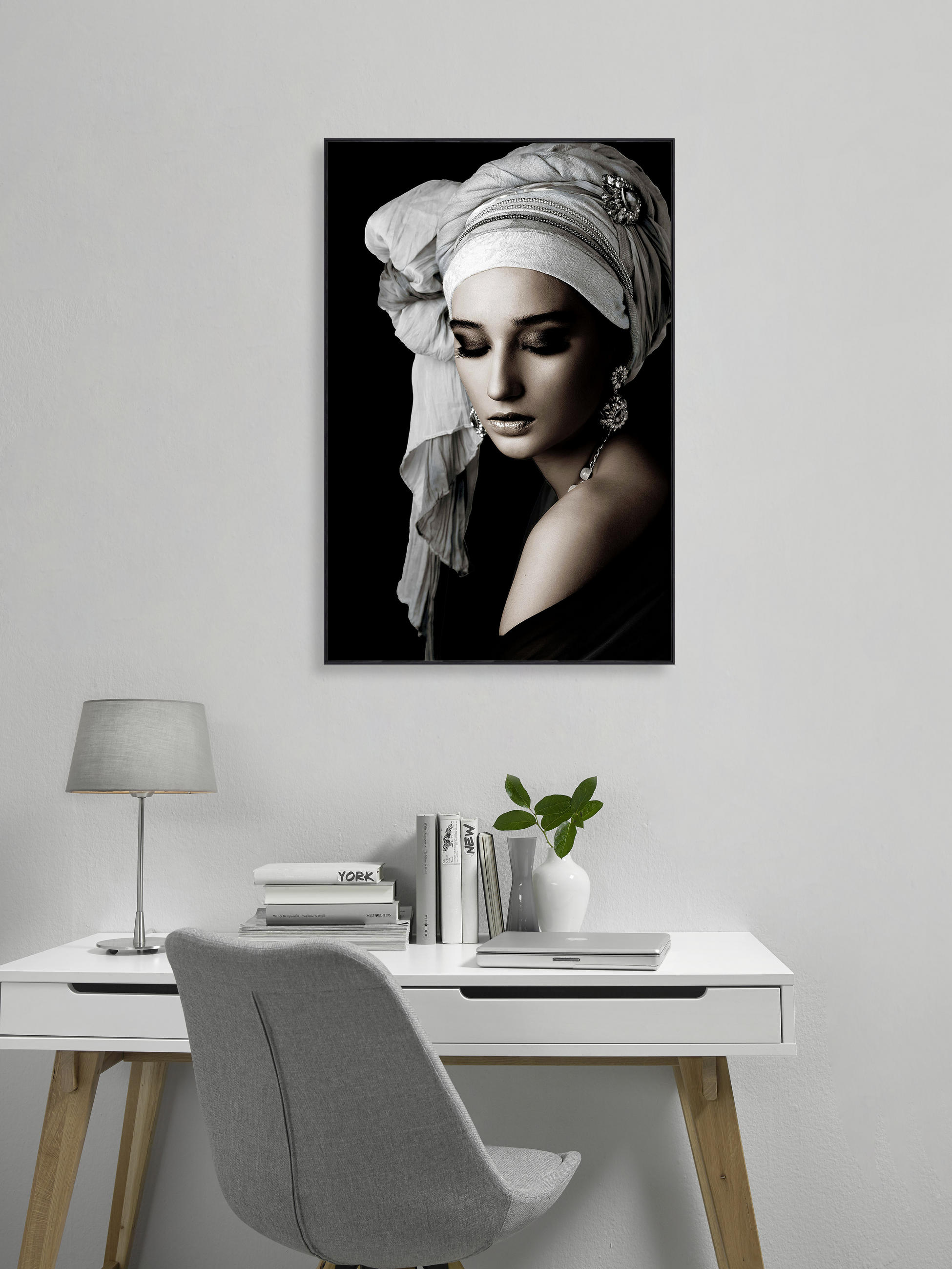 GLASBILD Frauen 80/120 cm  - Schwarz/Grau, Basics, Glas/Papier (80/120cm) - Monee