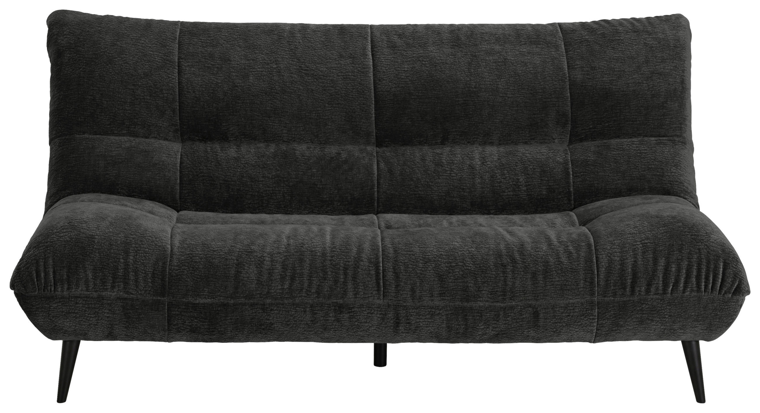 2-SITZER-SOFA Mikrofaser Schwarz  - Schwarz, KONVENTIONELL, Textil/Metall (198/100/101cm) - Hom`in