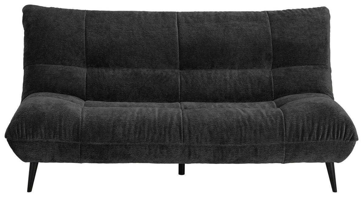 2-SITZER-SOFA Mikrofaser Schwarz  - Schwarz, KONVENTIONELL, Textil/Metall (198/100/101cm) - Hom`in