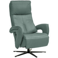 RELAXSESSEL in Leder Opal  - Opal/Schwarz, Design, Leder/Metall (77/119/87cm) - Valdera