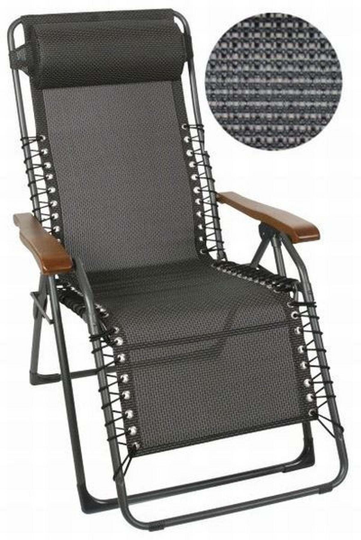 GARTEN-RELAXSESSEL 71/130/78 cm  - Anthrazit/Schwarz, Basics, Holz/Textil (71/130/78cm)