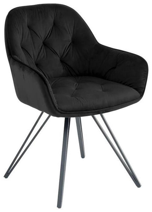 ARMLEHNSTUHL  in Eisen Samt  - Schwarz, LIFESTYLE, Holz/Textil (61/82/62cm) - Livetastic