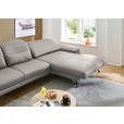 ECKSOFA in Echtleder Hellgrau  - Hellgrau/Schwarz, Design, Leder/Metall (332/193cm) - Dieter Knoll