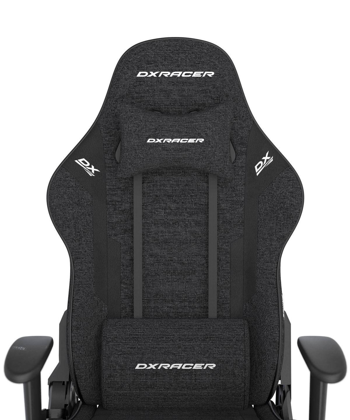 GAMINGSTUHL Schwarz Textil   - Schwarz/Weiß, KONVENTIONELL, Kunststoff/Textil (70/132/70cm) - Dxracer