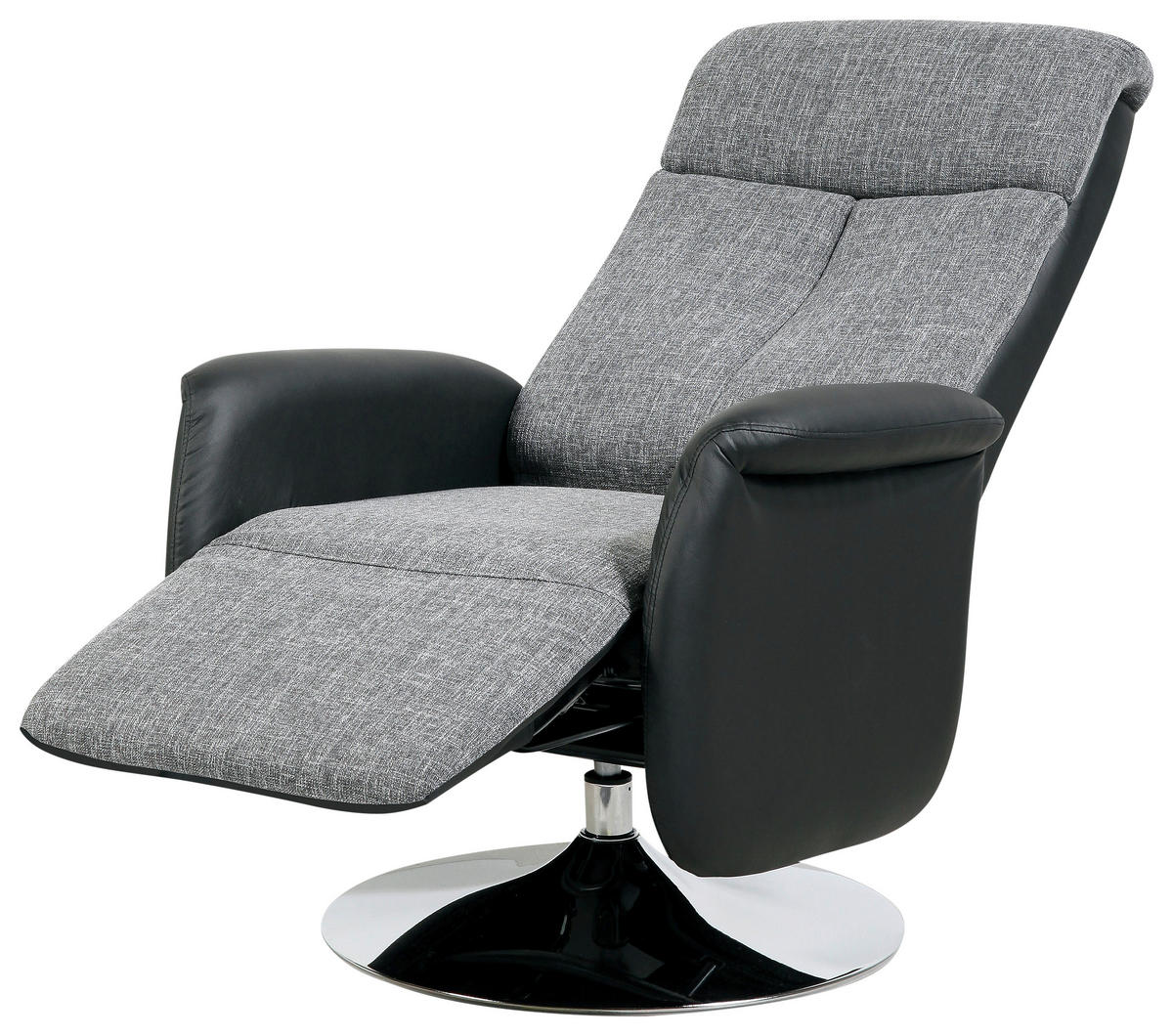 TV-FOTELJ,  siva, črna umetna masa, tekstil - siva/črna, Design, kovina/umetna masa (71/111-86/81-156cm) - Xora