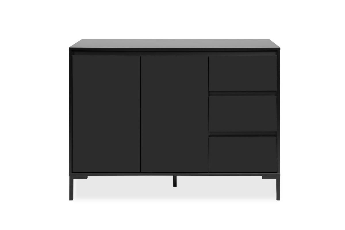 KOMMODE , 120/87/40 cm, 3 Schublade(n)  - Schwarz, Design, Holzwerkstoff (120/87/40cm) - MID.YOU
