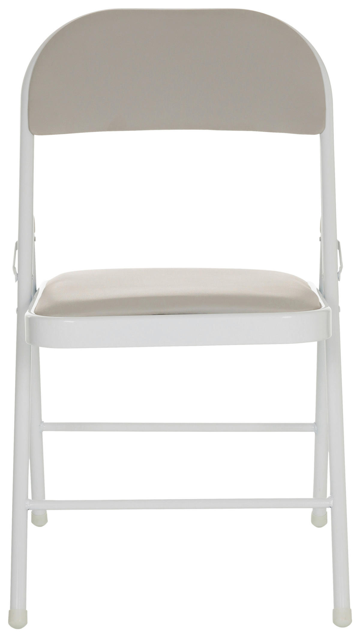 KLAPPSTUHL in Leder Grau  - Weiß/Grau, Basics, Leder/Metall (44/80/49cm) - MID.YOU