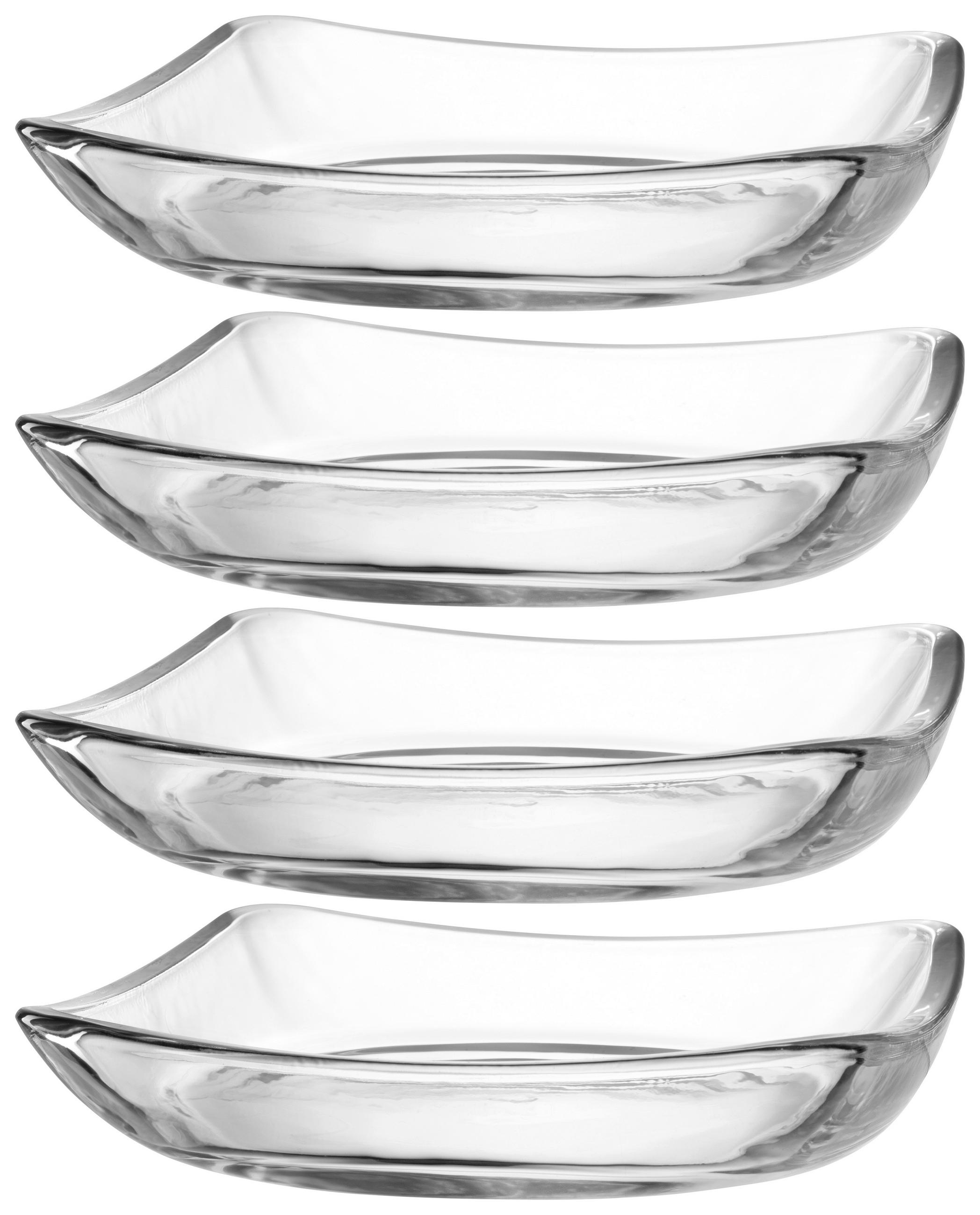 TELLERSET Piazza 4-teilig  - Klar, Design, Glas (20/4/20cm) - Leonardo