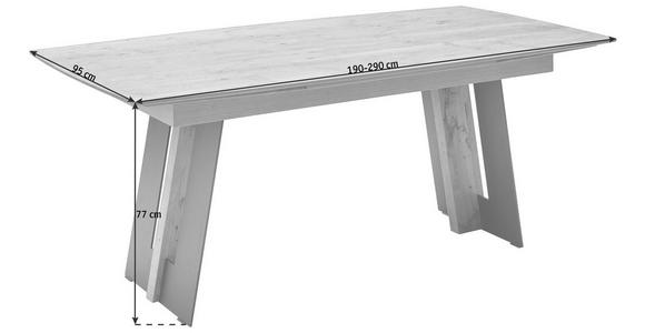 ESSTISCH in Holz, Metall 190(290)/95/77 cm - Eichefarben/Anthrazit, Natur, Holz/Metall (190(290)/95/77cm) - Valnatura