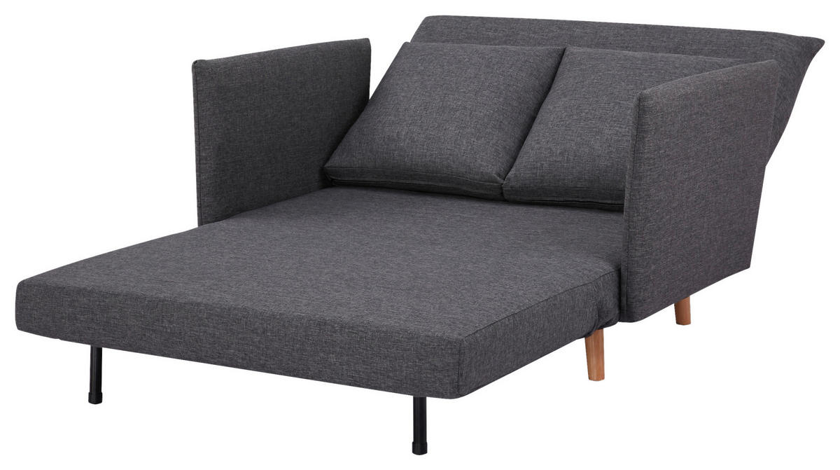 SCHLAFSOFA in Mikrofaser Dunkelgrau  - Dunkelgrau/Naturfarben, MODERN, Holz/Textil (109/83/91cm) - MID.YOU