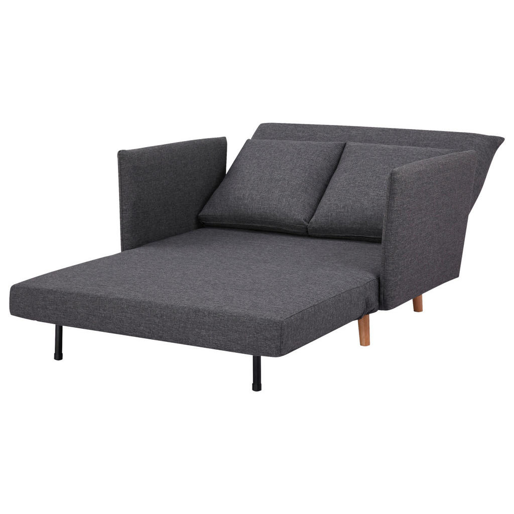 Thumbnail - Mid.you Schlafsofa, Dunkelgrau, Textil, Buche, massiv, 2-Sitzer, Füllung: Komfortschaum, 109x83x91 cm, Liegefunktion, Ki...