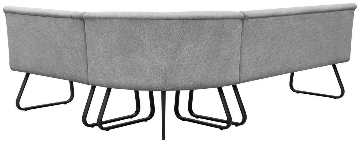 SITZBANK 160/86/61 cm Mikrofaser Grau  - Schwarz/Grau, Design, Textil/Metall (160/86/61cm) - Stylife