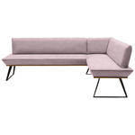 ECKBANK 243/163 cm  in Rosa, Schwarz, Eichefarben  - Eichefarben/Schwarz, Design, Holz/Textil (243/163cm) - Voleo