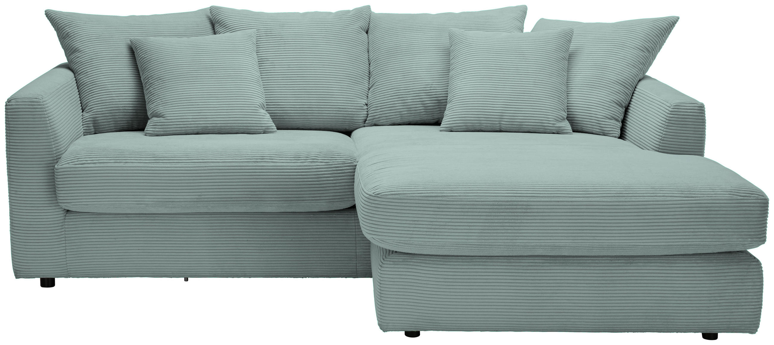 ECKSOFA Mintgrün Cord Zierkissen, Rückenkissen, Rücken echt  - Schwarz/Mintgrün, Design, Kunststoff/Textil (235/175cm) - home24