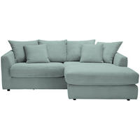 ECKSOFA Mintgrün Cord Zierkissen, Rückenkissen, Rücken echt  - Schwarz/Mintgrün, Design, Kunststoff/Textil (235/175cm) - home24