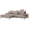 ECKSOFA PRATO Hellbraun Flachgewebe  - Hellbraun/Schwarz, MODERN, Textil/Metall (176/292cm) - MID.YOU