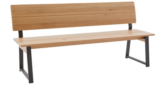 SITZBANK 160/85/56 cm in Blau, Schwarz, Wildeiche - Blau/Wildeiche, KONVENTIONELL, Holz/Textil (160/85/56cm) - Valnatura