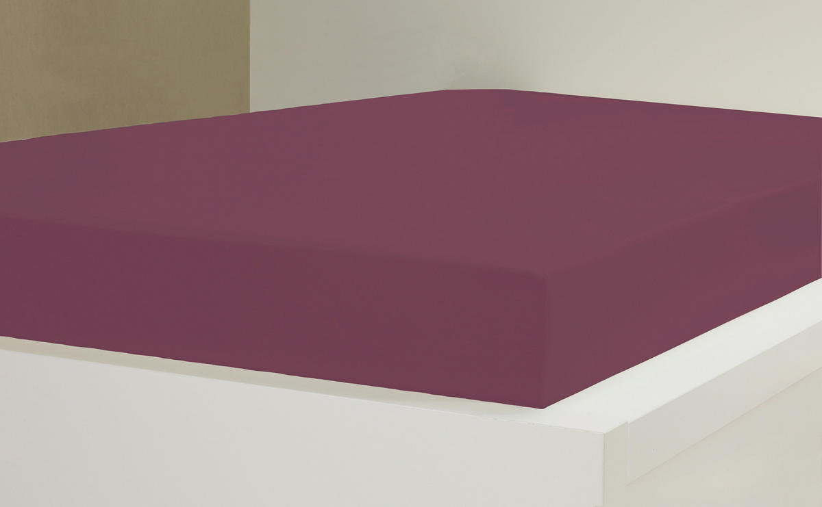 SPANNBETTTUCH E-Sheet Jersey  - Dunkelrot, Basics, Textil (150/200cm) - Esprit