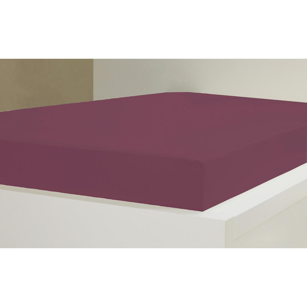 Thumbnail - Esprit Spannbetttuch E-Sheet, Dunkelrot, Textil, 150x200 cm, Oeko-Tex® Standard 100, spielend leicht zu überziehen, perf...