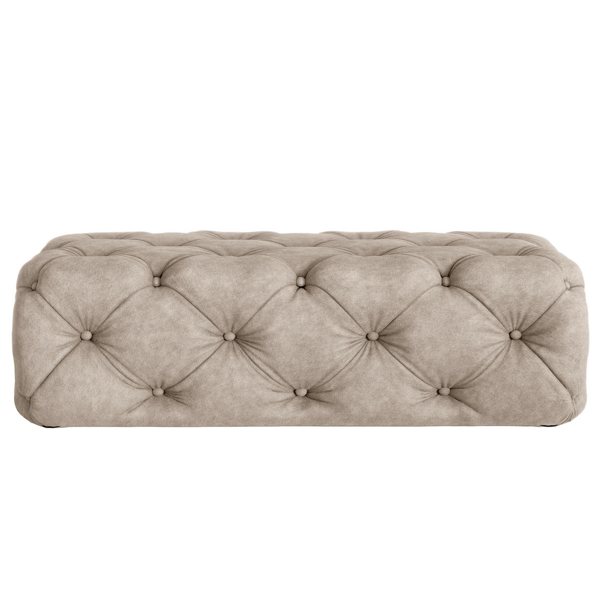 HOCKER in Textil Cappuccino  - Schwarz/Cappuccino, Design, Kunststoff/Textil (130/39/65cm) - P & B