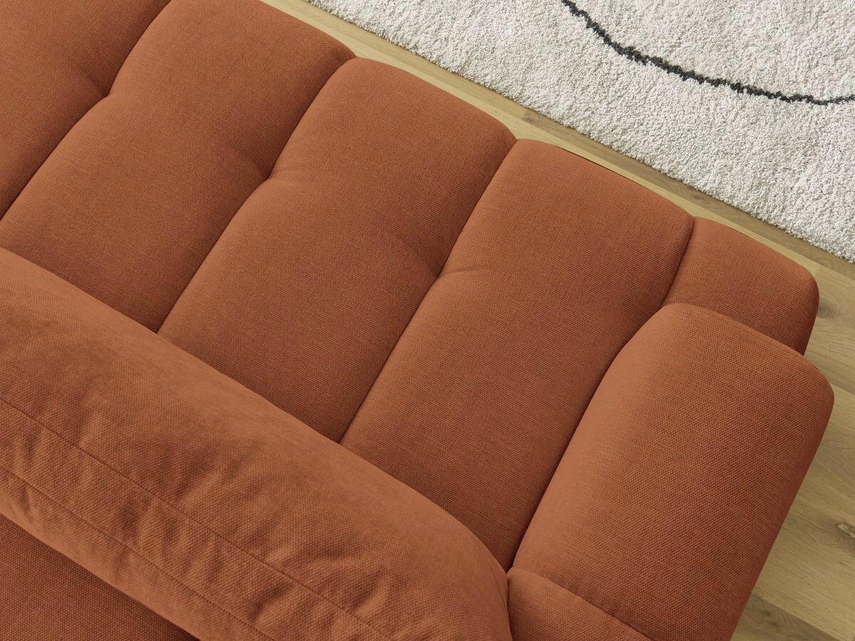 SCHLAFSOFA FUJI Leinenoptik Orange  inkl.  - Schwarz/Orange, MODERN, Kunststoff/Textil (251/113/88cm)