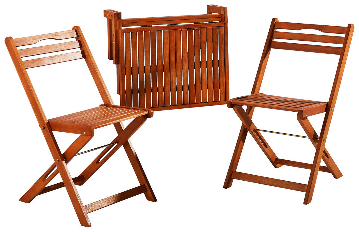 SADA NA BALKON 3dílné,  - hnědá, Lifestyle, dřevo (60/40/49cm) - Gardenson