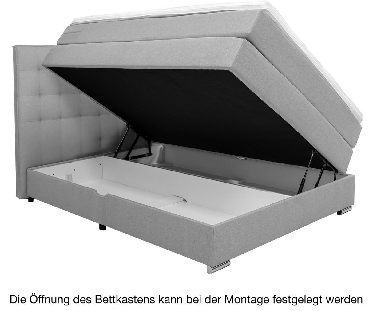 BOXSPRINGBETT 120/200 cm  in Anthrazit  - Chromfarben/Anthrazit, KONVENTIONELL, Kunststoff/Textil (120/200cm) - Boxxx