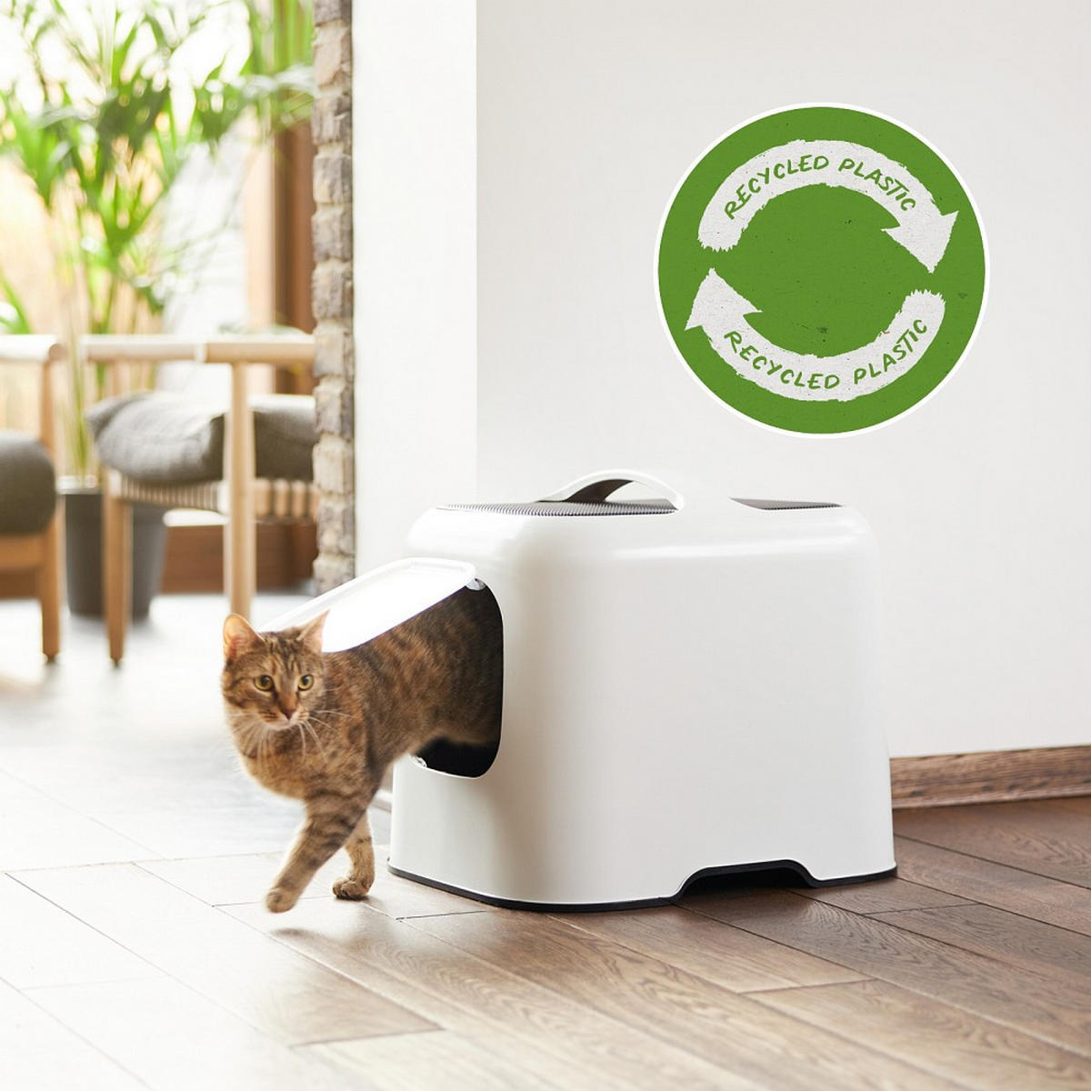 KATZENTOILETTE - Weiß, Basics, Kunststoff (51/39,5/44,3cm) - Rotho