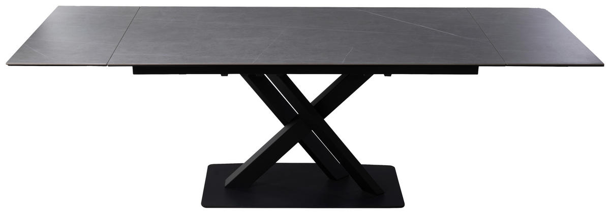 ESSTISCH in Metall, Glas, Keramik 160-240/90/76 cm  - Anthrazit/Schwarz, Design, Glas/Keramik (160-240/90/76cm) - Novel