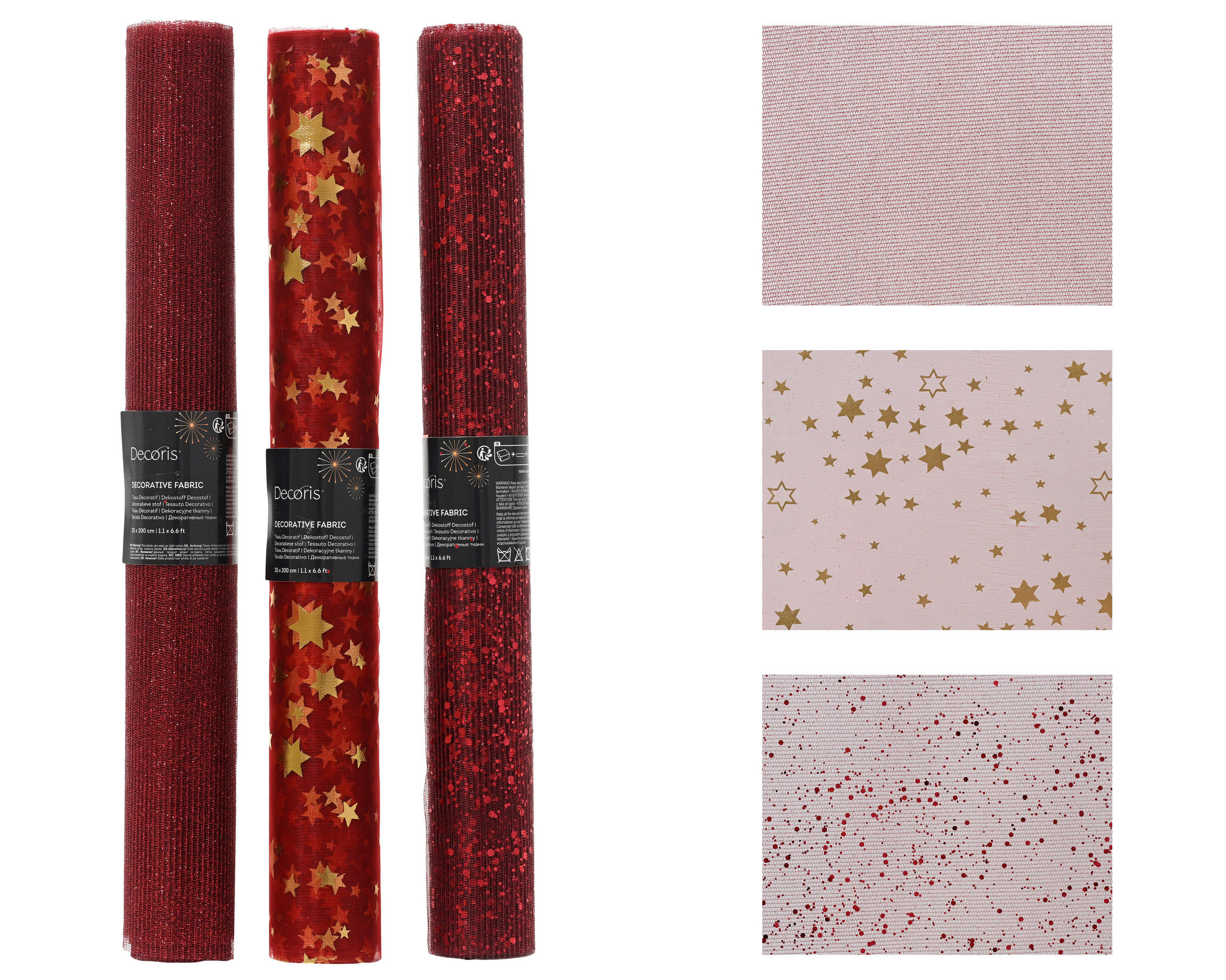 DEKOSTOFF per lfm  - Rot, Basics, Textil (200/35/0.01cm)