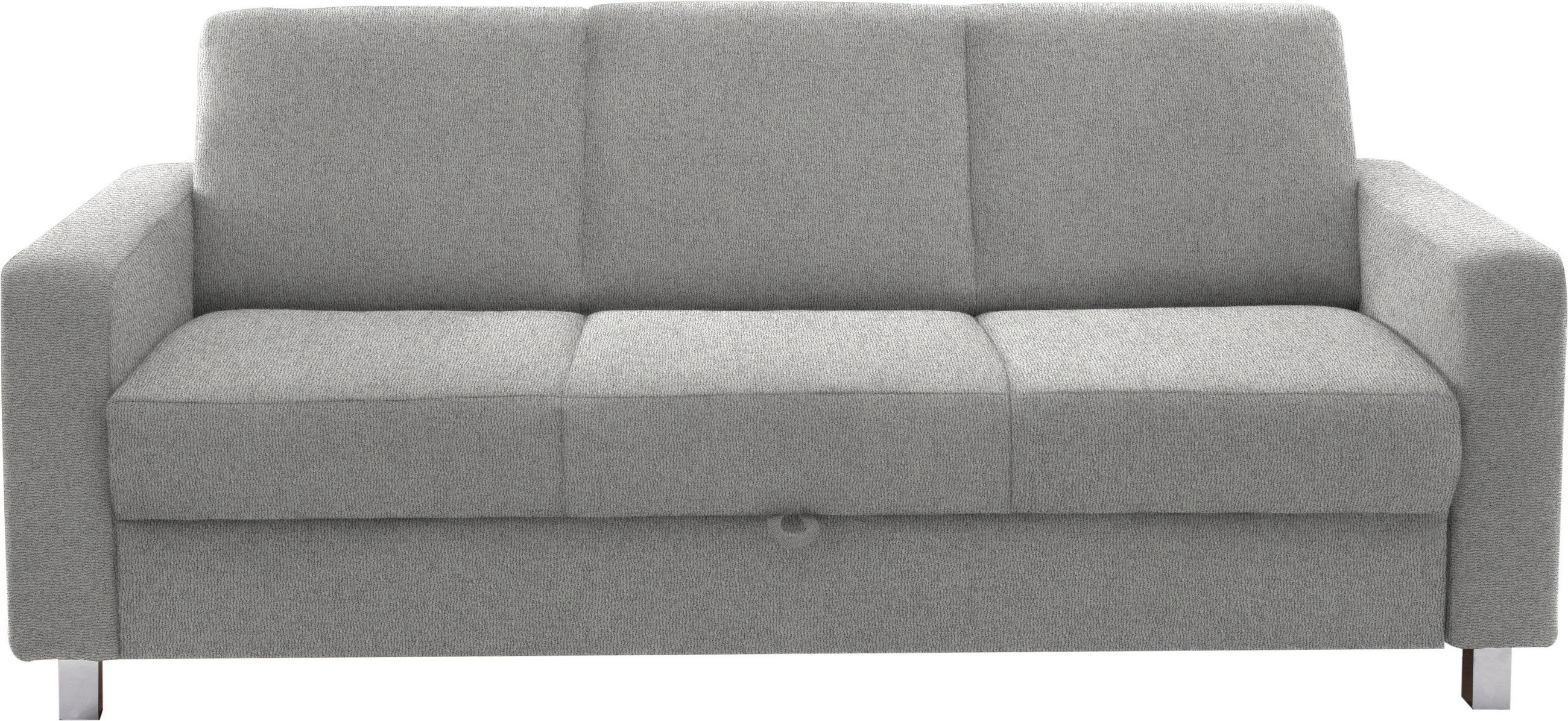 3-SITZER-SOFA in Flachgewebe Hellgrau  - Chromfarben/Hellgrau, Design, Textil/Metall (195/83/85cm) - Xora