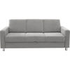 3-SITZER-SOFA in Flachgewebe Hellgrau  - Chromfarben/Hellgrau, Design, Textil/Metall (195/83/85cm) - Xora